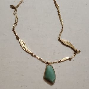 Gilded Reeds Aventurine Long Pendant